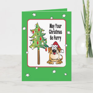 Funny Dog-kerstkaart - Animal Illustratie Kaart