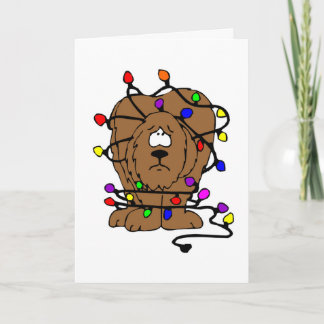 Funny Dog-kerstlampjes Disaster Feestdagen Kaart