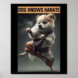Funny Dog Knows Karate Poster