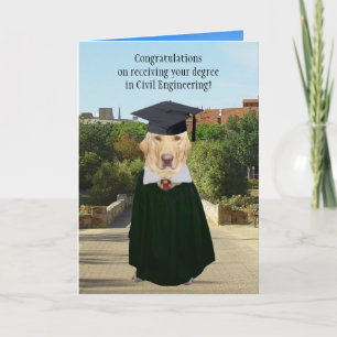 Funny Dog/Lab Afstuderen Civil Engineer Kaart