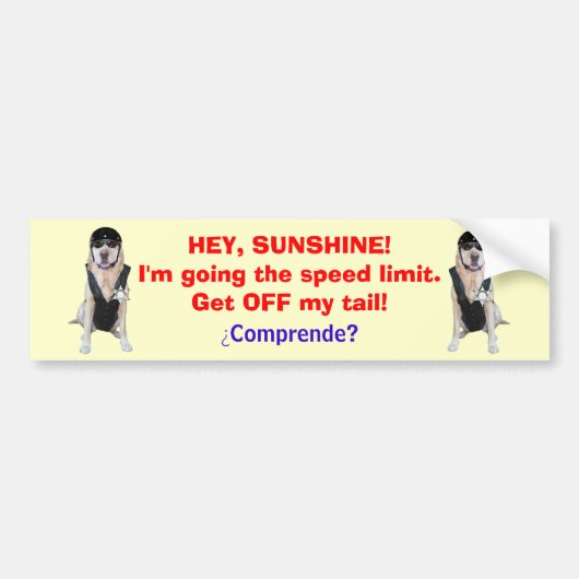 Funny Dog/Lab Bumpersticker voor staarten (Voorkant)