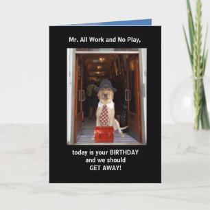 Funny Dog/Lab Husband Birthday Kaart