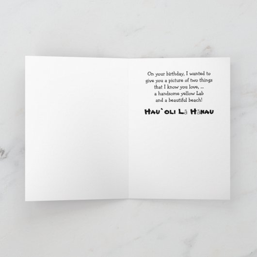 Funny Dog / Lab in het Hawaiiaanse Shirt op Beach  Kaart (Binnen)