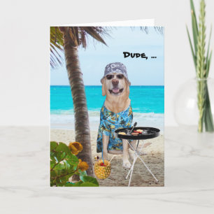 Funny Dog / Lab in het Hawaiiaanse Shirt op het st Kaart