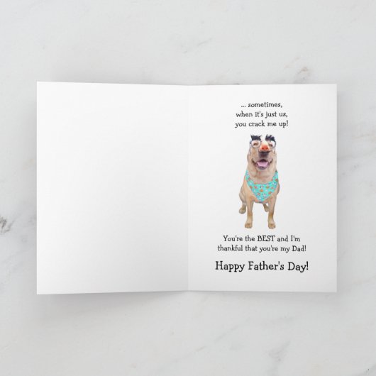 Funny Dog/Lab Kaart voor Funny Dad (Binnen)