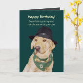  Funny Dog / Lab-Kaart voor Guy Kaart (Gele Bloem)