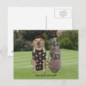 Funny Dog/Lab op Golfcursus Briefkaart (Voorkant / Achterkant)