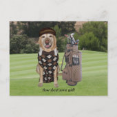 Funny Dog/Lab op Golfcursus Briefkaart (Voorkant)