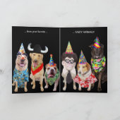 Funny Dog / Lab Verjaardag Kaart voor Guy (Binnen)