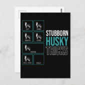 Funny Dog Lazy Puppy Stubborn Husky Briefkaart (Voorkant / Achterkant)