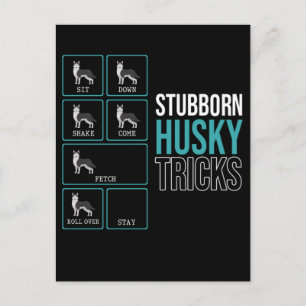 Funny Dog Lazy Puppy Stubborn Husky Briefkaart