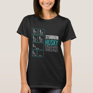 Funny Dog Lazy Puppy Stubborn Husky T-shirt