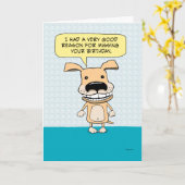 Funny Dog legt uit dat de laatste keer dat de gebo Kaart (Gele Bloem)