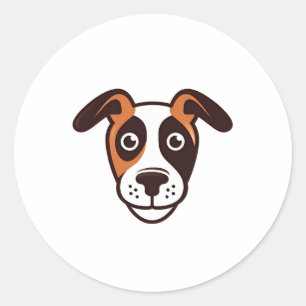 Funny dog logo ronde sticker