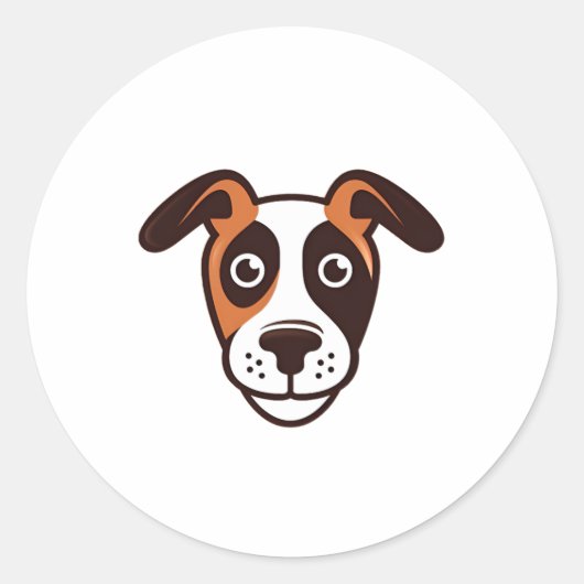 Funny dog logo ronde sticker (Voorkant)