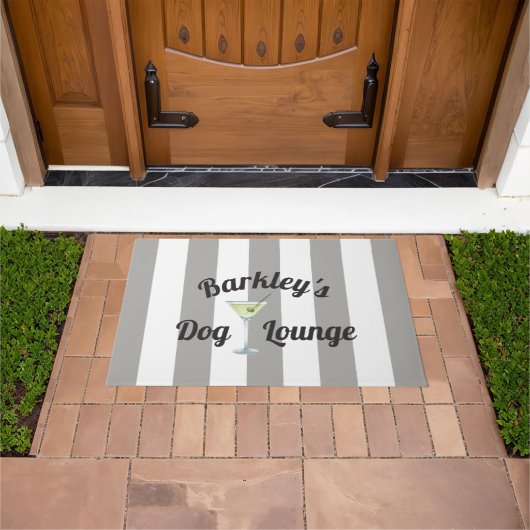 Funny Dog Lounge met de naam van je huisdier Deurmat (Buiten)