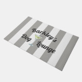 Funny Dog Lounge met de naam van je huisdier Deurmat (Schuin)