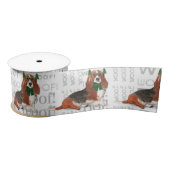 Funny Dog Lover Basset Hound Kerstmis Satijnen Lint (Spoel)