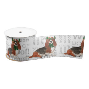 Funny Dog Lover Basset Hound Kerstmis Satijnen Lint