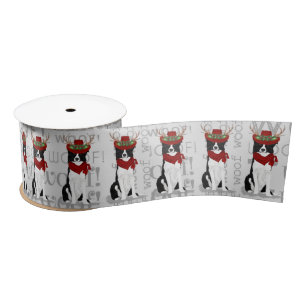 Funny Dog Lover Border Collie Kerstmis Satijnen Lint