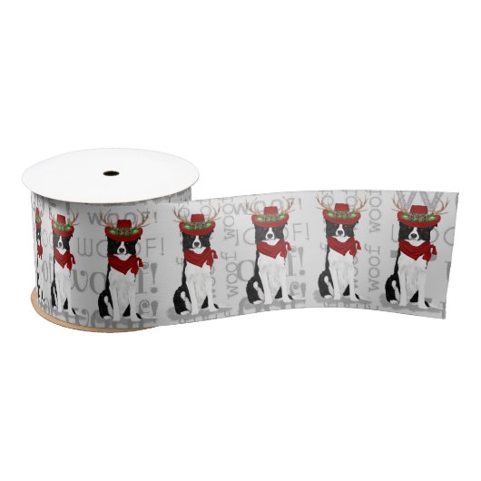 Funny Dog Lover Border Collie Kerstmis Satijnen Lint (Spoel)