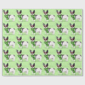 Funny Dog Lover Boston Terrier Kerstmis Cadeaupapier (Vlak)