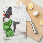 Funny Dog Lover Boston Terrier Kerstmis Theedoek (Quarter Fold)