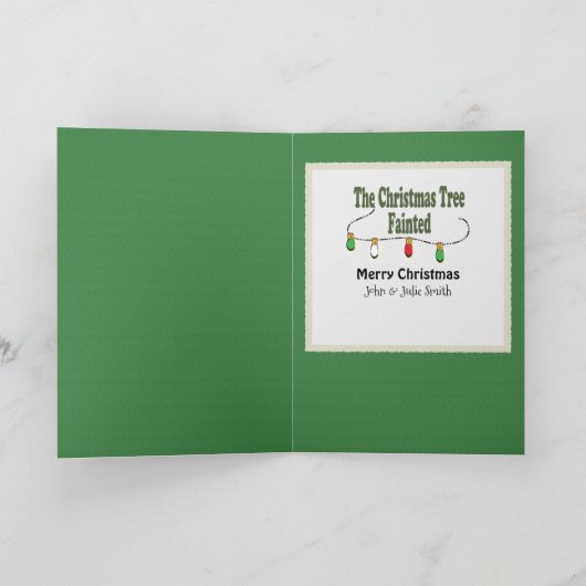 Funny Dog Lover Cartoon Rood Groen Kerst Kaart (Binnen)