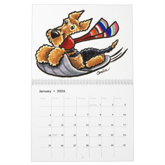 Funny Dog Lover Cartoons Calender by Off-Leash Art Kalender (Jan 2026)