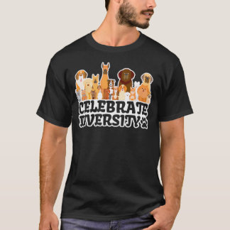 Funny Dog Lover 'Celebrate Diversity' Cute Dog T-shirt