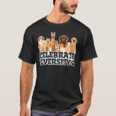 Funny Dog Lover 'Celebrate Diversity' Schattige Do T-shirt (Voorkant)