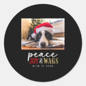 Funny Dog Lover Christmas Photo Cute D  Ronde Sticker (Voorkant)