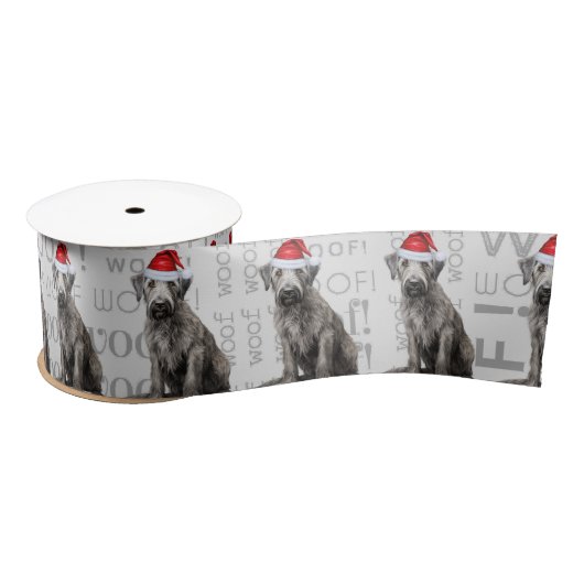 Funny Dog Lover Cute Wolfhound Dog Christmas Satijnen Lint (Spoel)