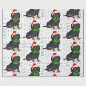 Funny Dog Lover Dachshund in een Santa Hat Cadeaupapier (Vlak)