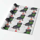 Funny Dog Lover Dachshund in een Santa Hat Cadeaupapier (Uitgerold)