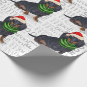 Funny Dog Lover Dachshund in een Santa Hat Cadeaupapier (Hoek)
