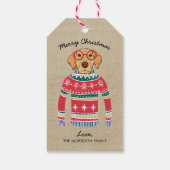 Funny Dog Lover Dog die lomp met kerstavond zoete Cadeaulabel (Achterkant)