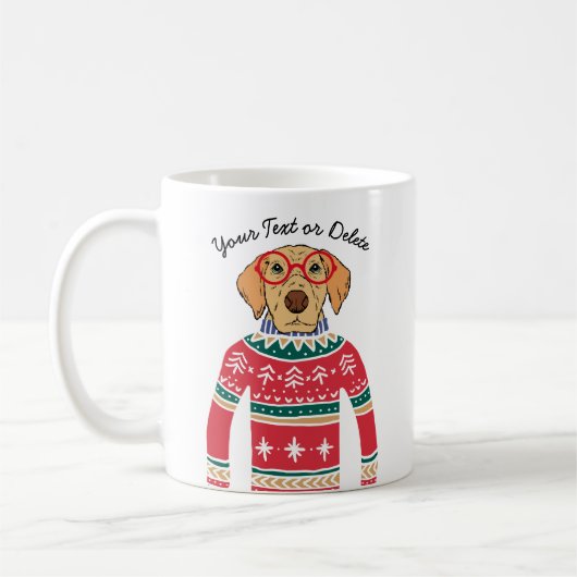 Funny Dog Lover Dog die lomp met kerstavond zoete  Koffiemok (Links)