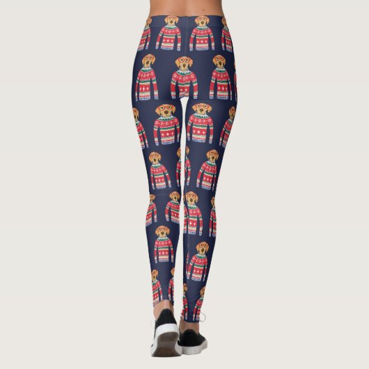 Funny Dog Lover Dog die lomp met kerstavond zoete  Leggings (Achterkant)