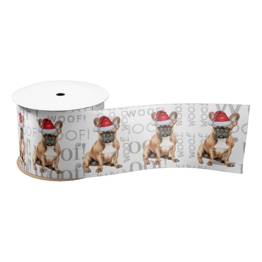 Funny Dog Lover French Bulldog Santa Satijnen Lint (Spoel)