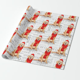 Funny Dog Lover Golden Retriever in een Red Scarf Cadeaupapier