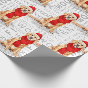 Funny Dog Lover Golden Retriever in een Red Scarf Cadeaupapier