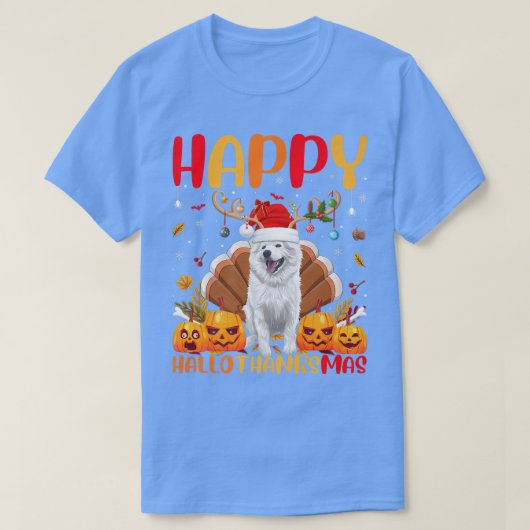 Funny Dog Lover Happy American Eskimo Dog HelloTha T-shirt (Design voorkant)