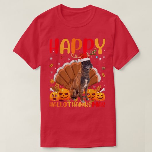 Funny Dog Lover Happy Belgium Malinois Dog HelloTh T-shirt (Design voorkant)