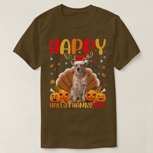 Funny Dog Lover Happy Blue Heeler Dog HelloBedankt T-shirt (Design voorkant)