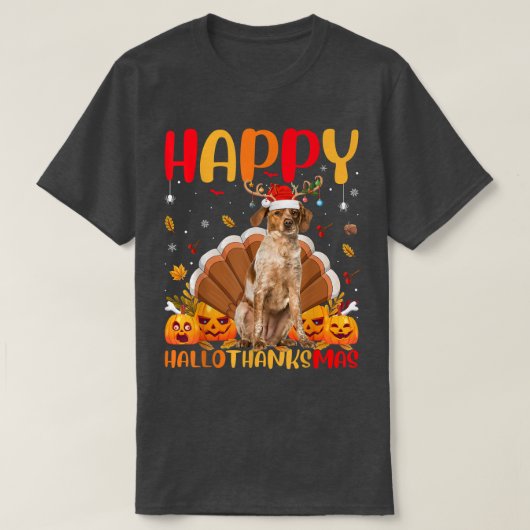 Funny Dog Lover Happy Brittany Spaniel Dog HelloTh T-shirt (Design voorkant)