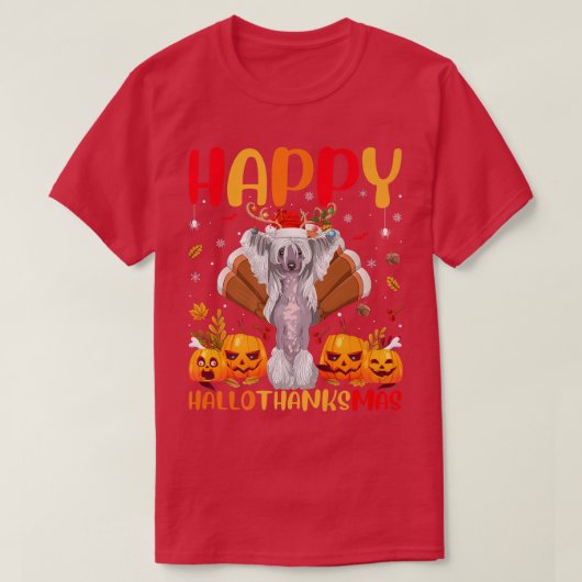 Funny Dog Lover Happy Chinese Crested Dog HelloTha T-shirt (Design voorkant)