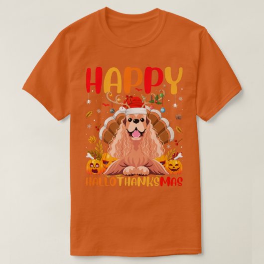 Funny Dog Lover Happy Cocker Spaniel Dog HelloThan T-shirt (Design voorkant)