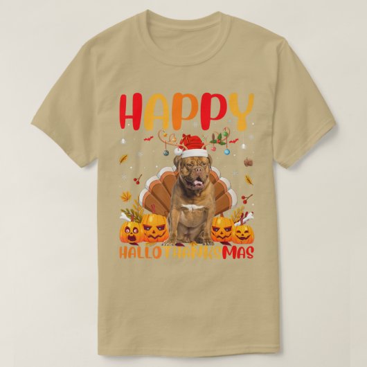 Funny Dog Lover Happy Dogue De Bordeau Dog HelloTh T-shirt (Design voorkant)