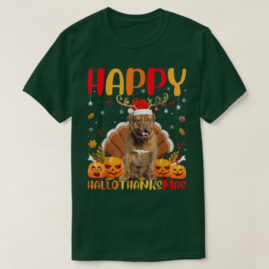 Funny Dog Lover Happy Dogue De Bordeau Dog HelloTh T-shirt (Design voorkant)
